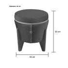 Puff Com Baú Redondo Flex 50 Cm Em Madeira Maciça Mesa Centro