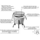 Puff Com Baú Zeus Redondo Flex 50 Cm Em Madeira Maciça Banco