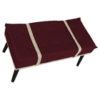 Puff Com Cinto Bege Suede Cores - Ds Estofados - Bordô