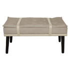 Puff Com Cinto Bege Suede Cores - Ds Estofados - Capuccino