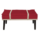 Puff Com Cinto Bege Suede Cores - Ds Estofados - Vermelho