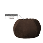 Puff Confort Maçã Suede Marrom Escuro 100 Cm