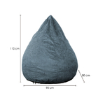 Puff Confort Pera Suede Azul 90 Cm