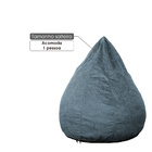 Puff Confort Pera Suede Azul 90 Cm