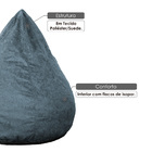 Puff Confort Pera Suede Azul 90 Cm