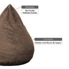 Puff Confort Pera Suede Marrom Claro 90 Cm