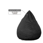 Puff Confort Pera Suede Preto 90 Cm