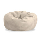 Puff Conforto em Suede Sem Enchimento - Bege Claro