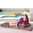 Puff Conforto Marron Solteiro 3 Em 1