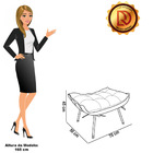 Puff Costela Base Fixa Preta Sala De Estar Corino Text Marrom