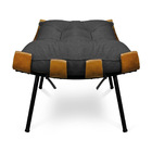 Puff Costela Base Fixa Preta Sala De Estar Corino Text Preto