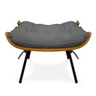 Puff Costela Base Fixa Preta Sala De Estar Corino Text S01 -