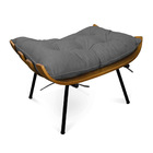 Puff Costela Base Fixa Preta Sala De Estar Corino Text S01 -