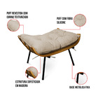 Puff Costela Base Fixa Preta Sala De Estar Corino Text S01 -