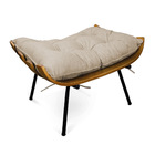 Puff Costela Base Fixa Preta Sala De Estar Corino Text S01 -