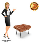 Puff Costela Corano Nozes Base Metálica Preto - D'rossi