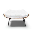 Puff Costela Corino Base Metálica Preto - D'rossi - Branco