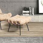 Puff Costela Couro Platinum Decor Bege