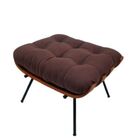 Puff Costela Decorativo Sala De Estar Recepção Suede Marrom