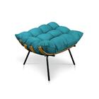 Puff Costela Decorativo Sala E Escritório Suede Azul Tiffany