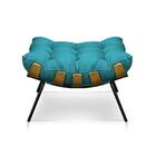 Puff Costela Decorativo Sala E Escritório Suede Azul Tiffany