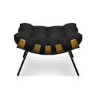 Puff Costela Decorativo Sala E Escritório Suede Preto