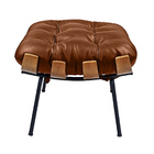 Puff Costela Em Couro Marrom - Wed Decor