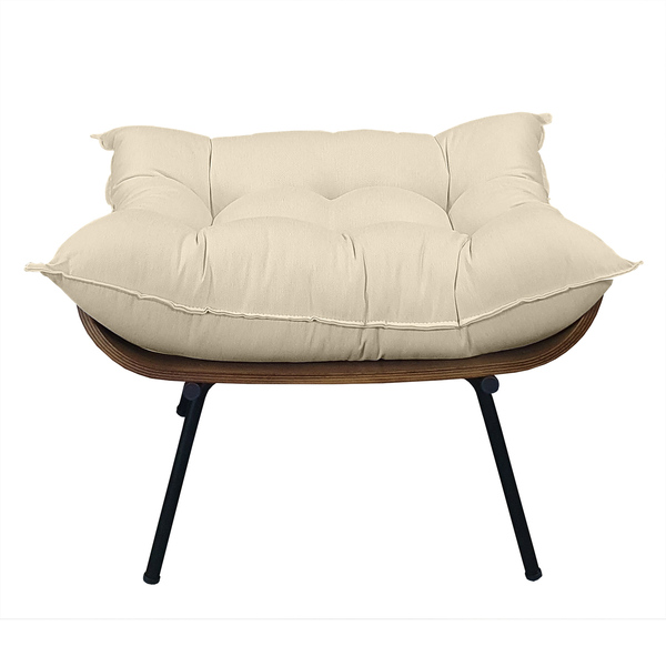 Puff Costela Em Linho Areia - Wed Decor