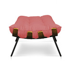 Puff Costela Linho Base Metálica Preto - D'rossi - A106 Whisk