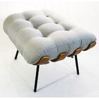 Puff Costela Linho Cinza Claro Poltronas Do Sul