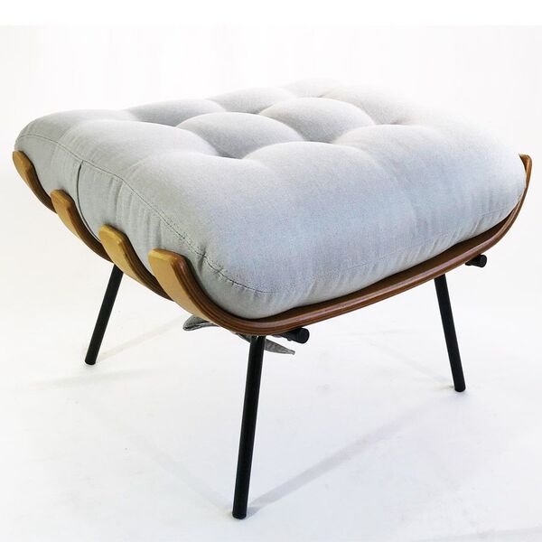 Puff Costela Linho Cinza Claro Poltronas Do Sul