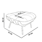 Puff Costela Linho Preto A79 Base Metálica Preto - D'rossi
