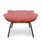 Puff Costela Linho Whiski Rose A106 Base De Metal - D'rossi