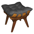 Puff Costela Suede Base Madeira Castanho - Pallazio - Grafite