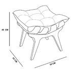 Puff Costela Suede Base Madeira Castanho - Pallazio - Grafite