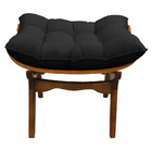 Puff Costela Suede Base Madeira Castanho - Pallazio - Preto