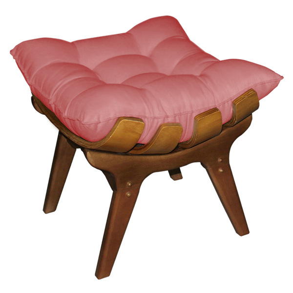 Puff Costela Suede Base Madeira Castanho - Pallazio - Rosê