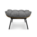 Puff Costela Suede Base Metálica - Pallazio - Grafite