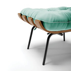 Puff Costela Suede Base Metálica Preto - D'rossi - Azul Turqu