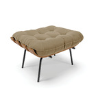 Puff Costela Suede Base Metálica Preto - D'rossi - Marrom Rato