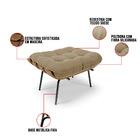 Puff Costela Suede Base Metálica Preto - D'rossi - Marrom Rato