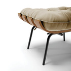 Puff Costela Suede Base Metálica Preto - D'rossi - Marrom Rato