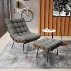 Puff Costela Suede Grafite Base Metálica Preto - D'rossi