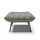 Puff Costela Suede Grafite Base Metálica Preto - D'rossi