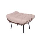 Puff Costela Tauari Linho Bege Base Metal