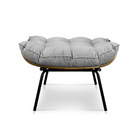 Puff Costela Veludo Base Metálica - Pallazio - Cinza