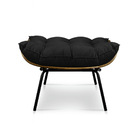 Puff Costela Veludo Base Metálica - Pallazio - Preto