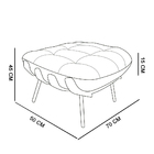 Puff Costela Veludo Cinza Base Metálica Preto - D'rossi