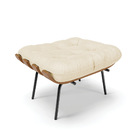 Puff Costela Veludo Luxo Base Metálica Preto - D'rossi - A129