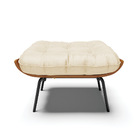 Puff Costela Veludo Luxo Base Metálica Preto - D'rossi - A129